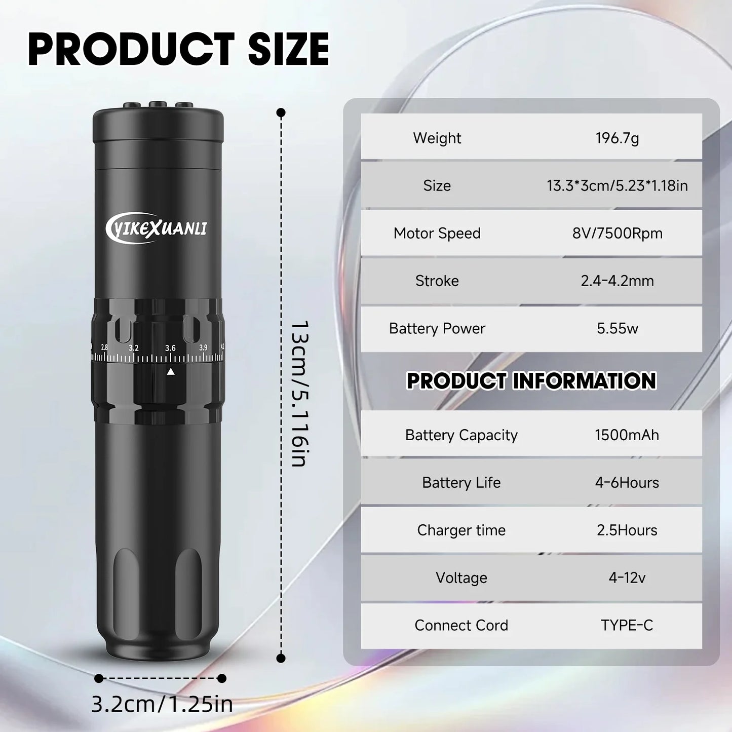 T1 Pro Adjustable Stroke Wireless Tattoo Pen Kit