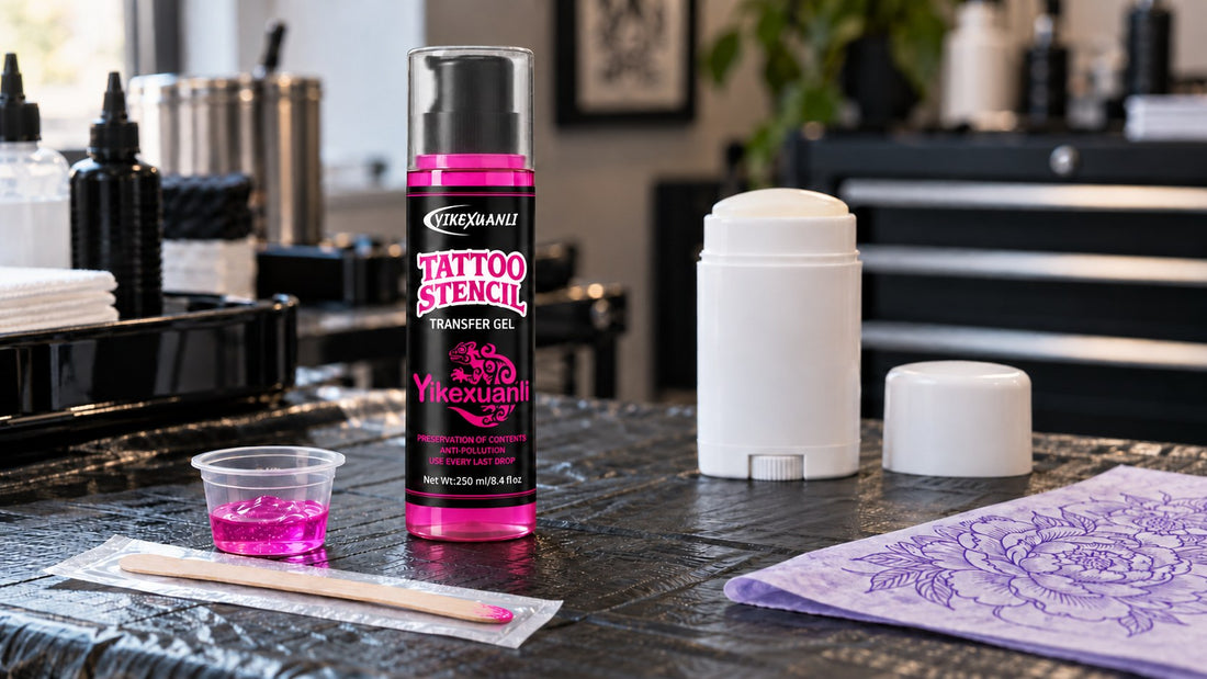 Yikexuanli pink tattoo stencil transfer gel 250ml compared with a reusable deodorant stick