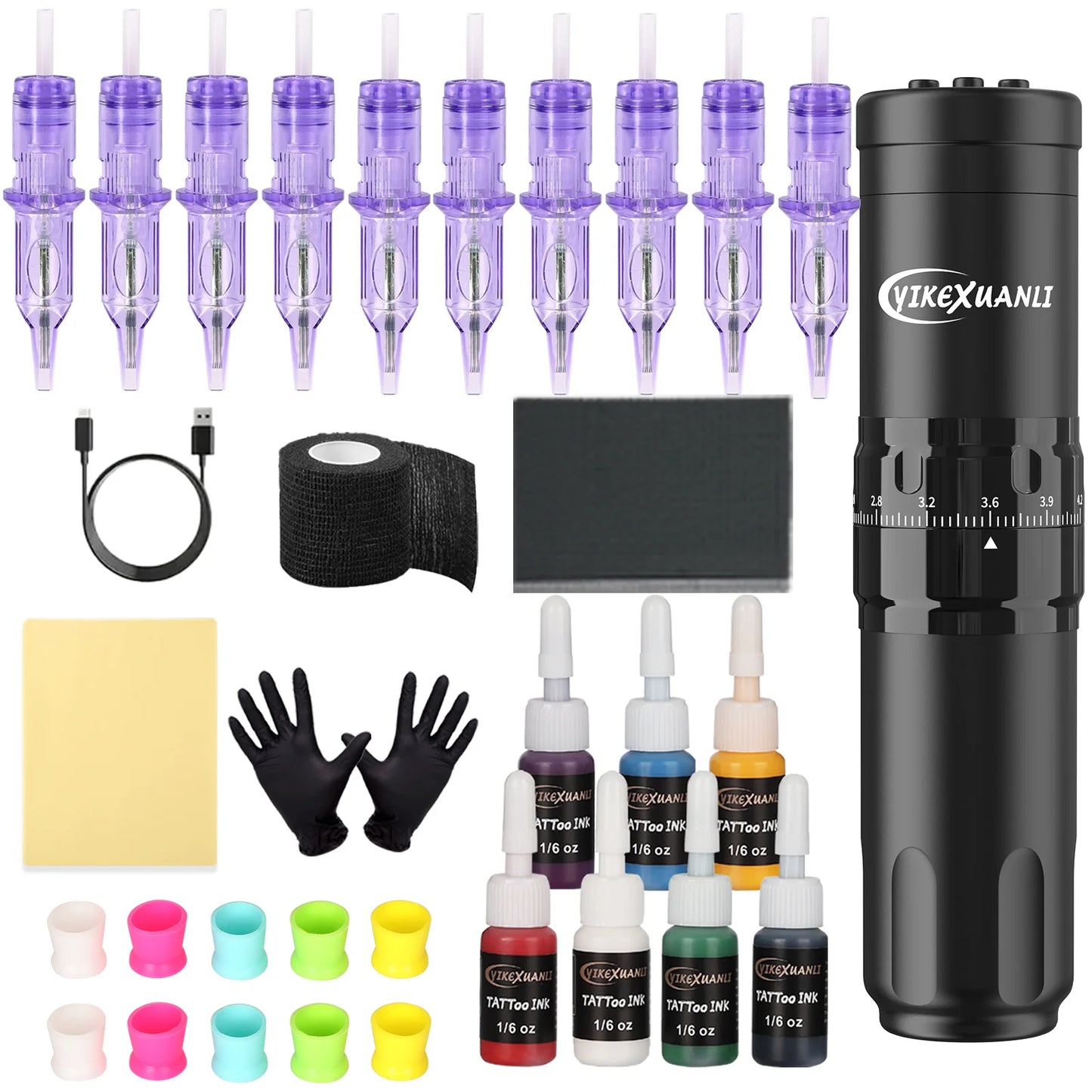 T1 Pro Adjustable Stroke Wireless Tattoo Pen Kit