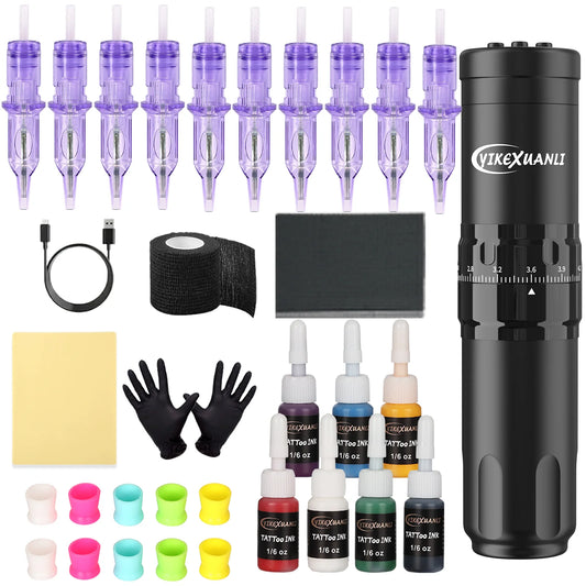 T1 Pro Adjustable Stroke Wireless Tattoo Pen Kit