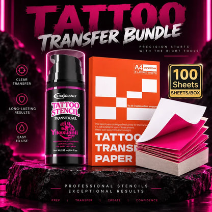 Complete red stencil transfer kit overview