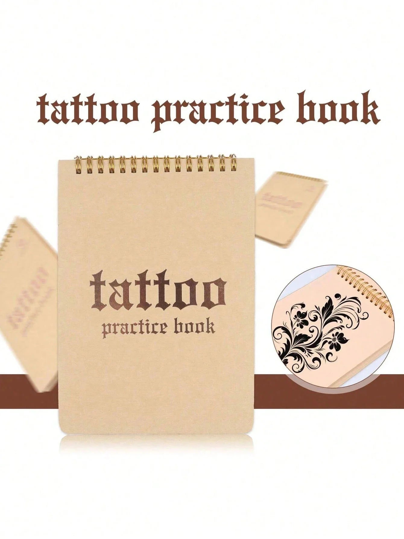 Yikexuanli tattoo practice book with fake skin sheets for beginners, apprentices, tattoo design practice, linework training, and stencil practice