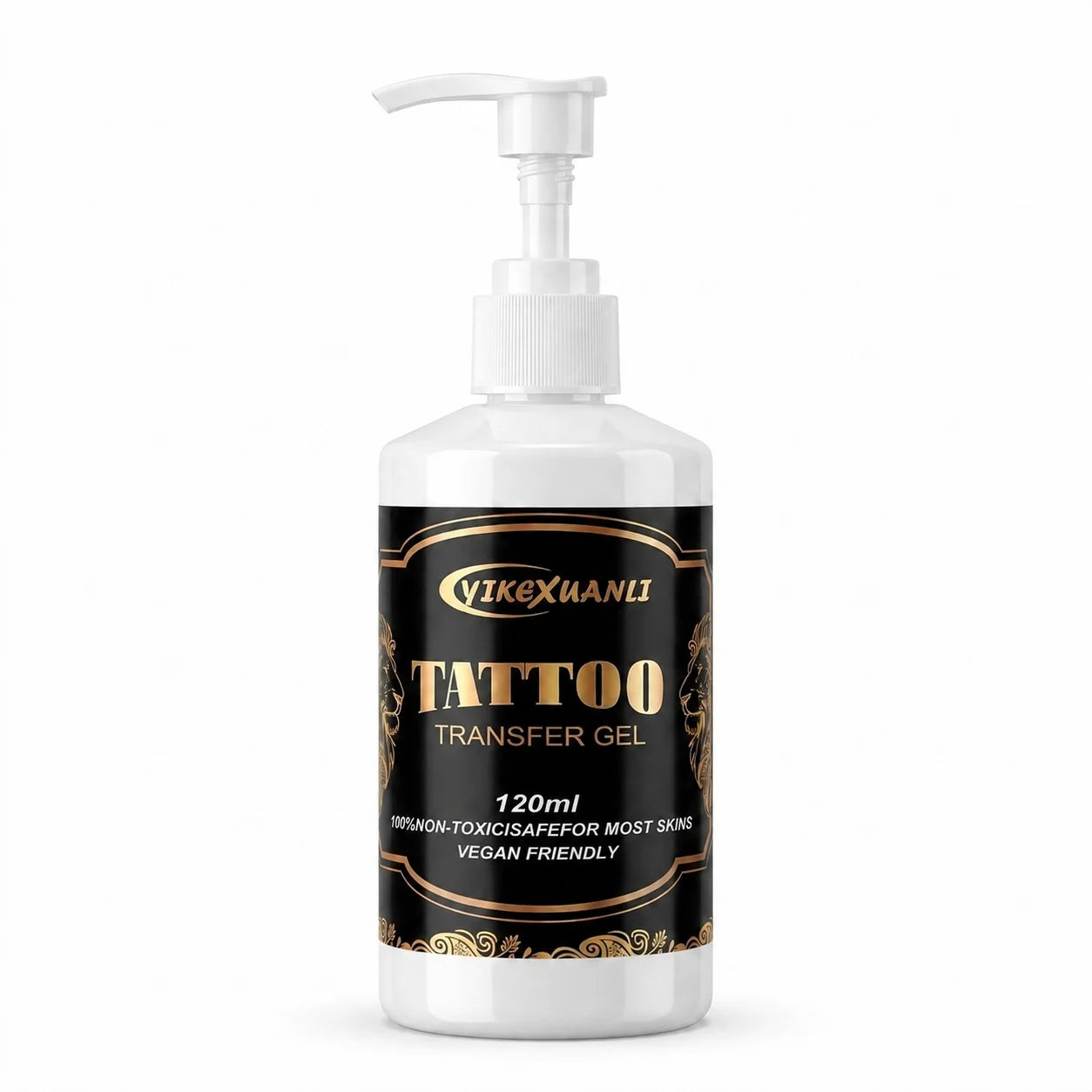 Yikexuanli Tattoo Transfer Gel 120ml main product image with pump bottle on a white background