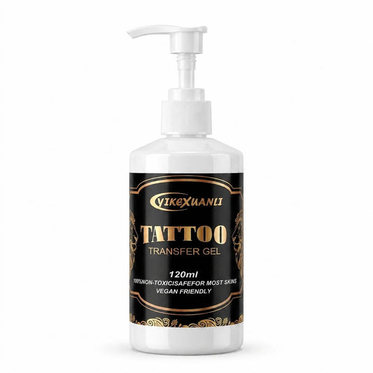 Yikexuanli Tattoo Transfer Gel 120ml main product image with pump bottle on a white background