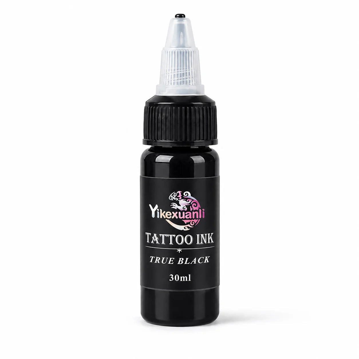 Yikexuanli True Black 30ml tattoo ink single bottle for black tattoo color work, linework practice, shading practice, and studio use