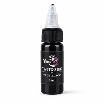 Yikexuanli True Black 30ml tattoo ink single bottle for black tattoo color work, linework practice, shading practice, and studio use