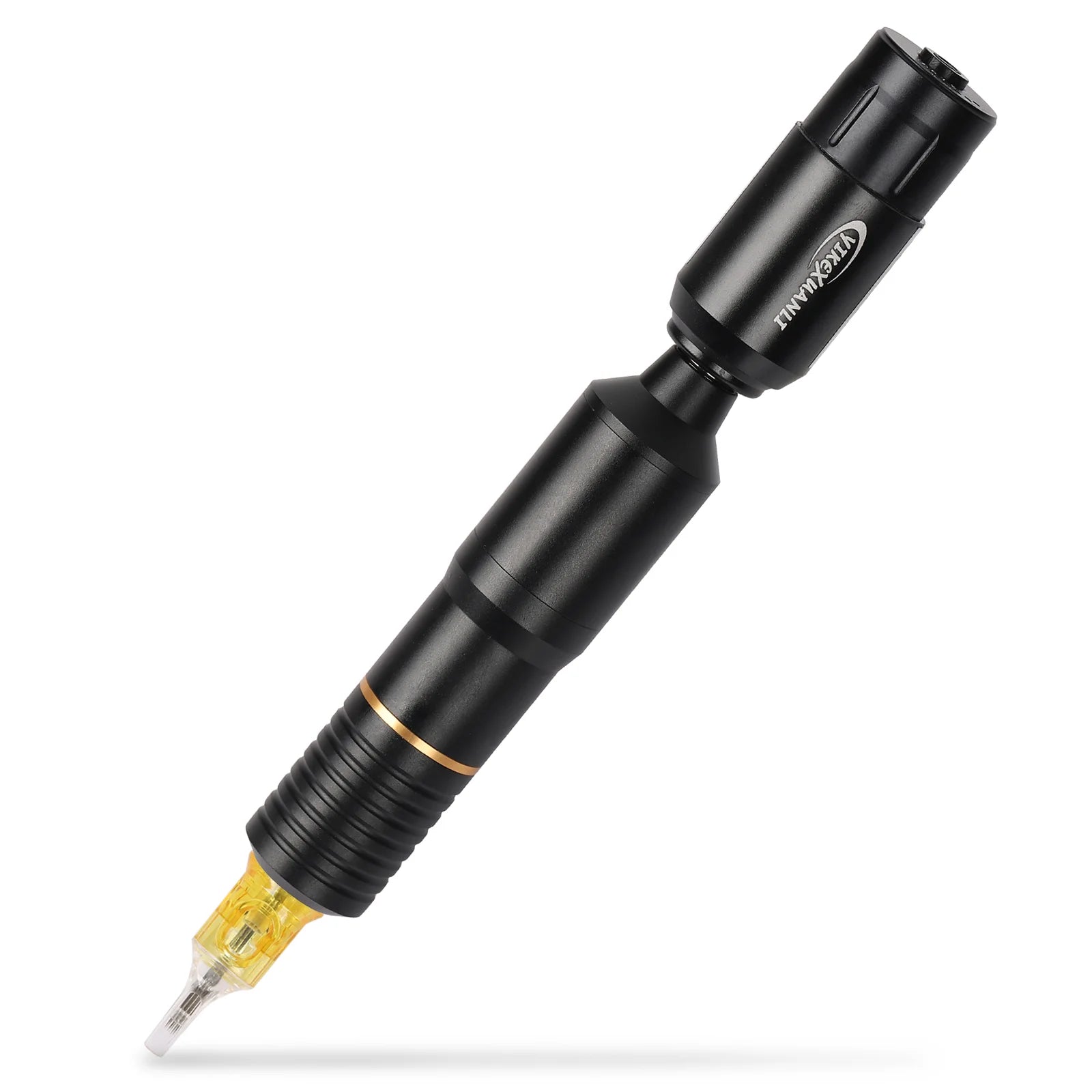 Yikexuanli Yellow Diamond Series tattoo pen set angled product image with yellow cartridge needle on a white background